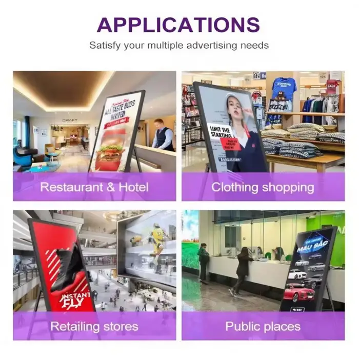 Vertical Mobile Folding Intelligent Electronic Water Sign Advertising Machine Double Pole Floor Lcd Touch Screen Advertising Dig