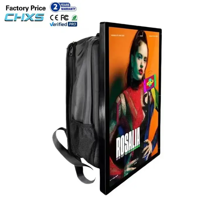 Portable Android LCD Backpack Billboard Self-Service Business Advertising Bag Indoor Outdoor Use AD Panel
