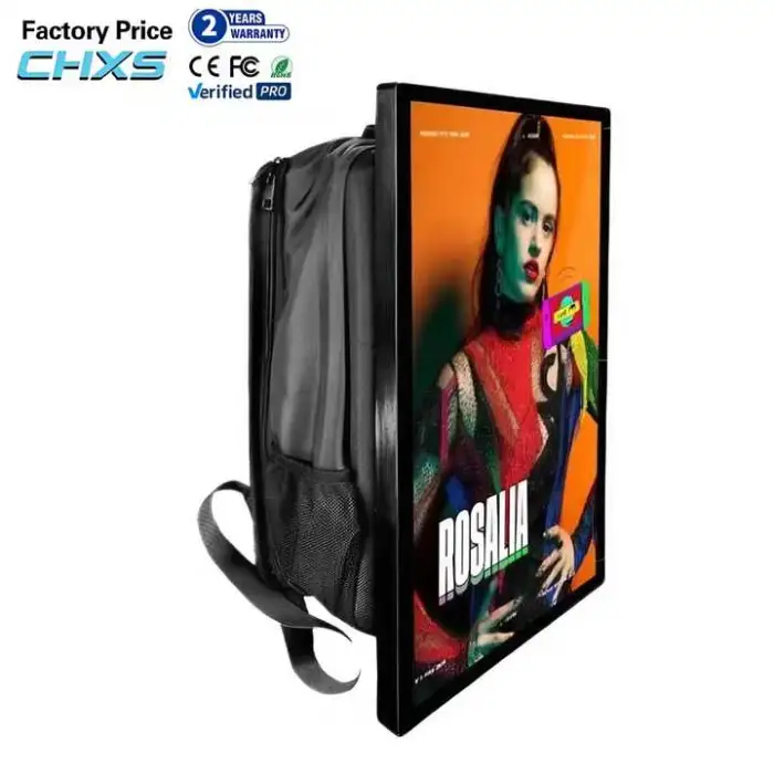 Portable Android LCD Backpack Billboard Self-Service Business Advertising Bag Indoor Outdoor Use AD Panel