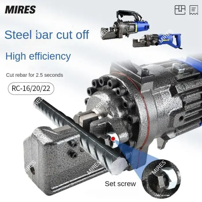 Portable RC-22 1400W Low Electric Hydraulic Bar Handheld Cutter Rebar Cutting Machine for Steel Bar Construction Site