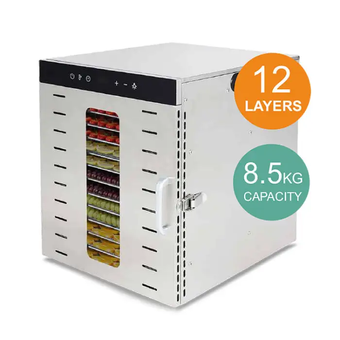 Dried Fruit Machine Stainless Steel Biltong Beef Jerky Fruits Food Dehydrators Machine 12 Layer Fruit Drying Machine