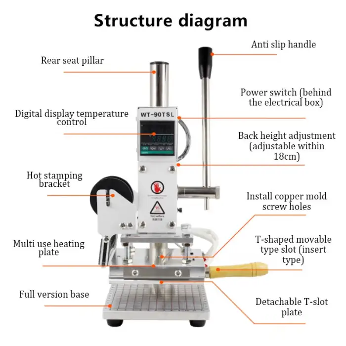 Mini Foil Stamping Machine Gold Silver Foil Automatic Digital Leather Logo Embossed T Slot Stamping Machine
