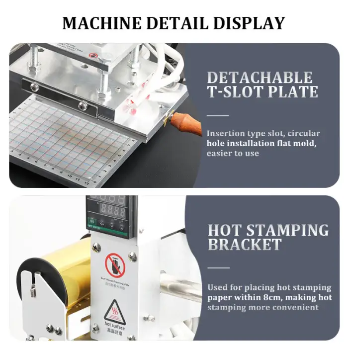 Mini Foil Stamping Machine Gold Silver Foil Automatic Digital Leather Logo Embossed T Slot Stamping Machine