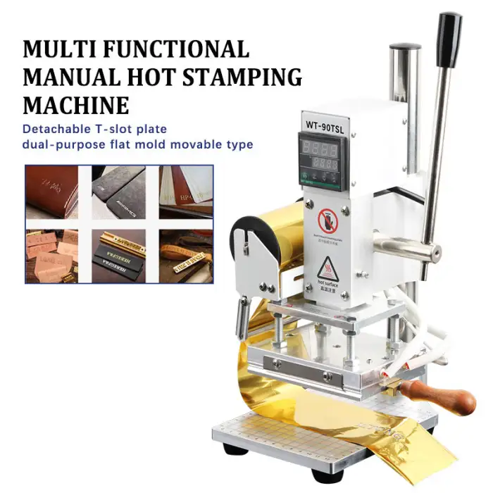 Mini Foil Stamping Machine Gold Silver Foil Automatic Digital Leather Logo Embossed T Slot Stamping Machine