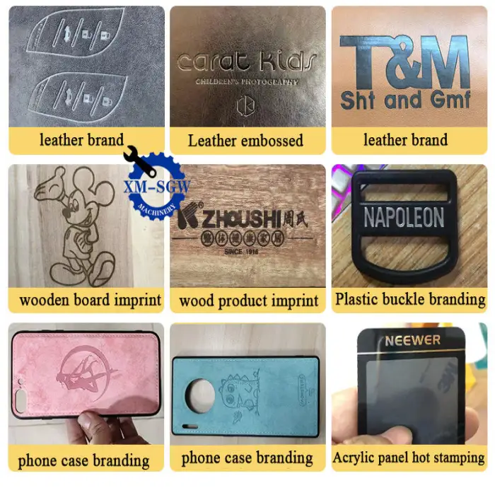 Pneumatic Digital Foil Stamping Machine for Leather Logo Bronzing Machine Heat T-Shirt Slot Phone Case Stamping Machine