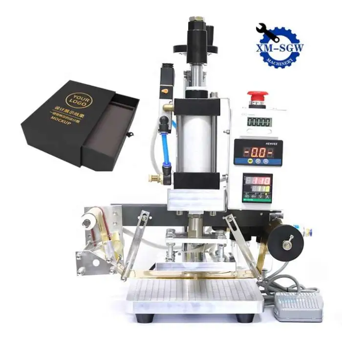 Pneumatic Digital Foil Stamping Machine for Leather Logo Bronzing Machine Heat T-Shirt Slot Phone Case Stamping Machine