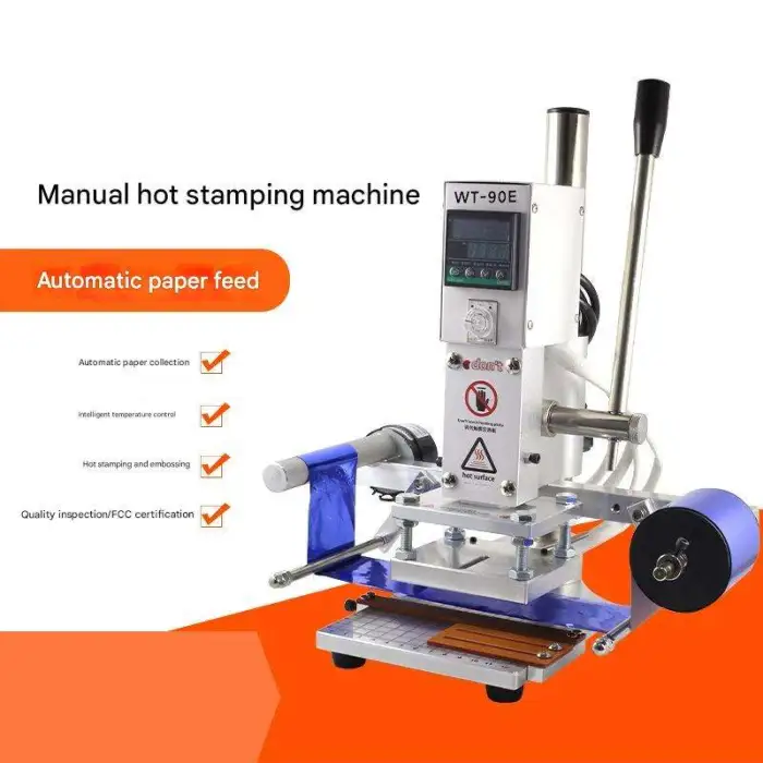 Gold Silver Foil Manual Digital Leather Logo Embossed Machine T Slot Stamping Machine Mini Digital Foil Stamping Machine