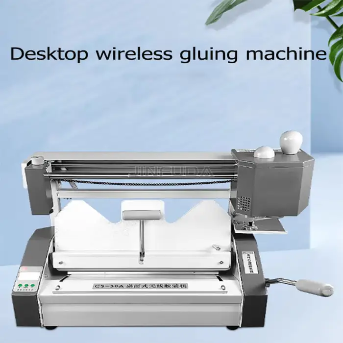 Compact Wireless Manual Melt Binding Machine with Creasing and Paper Cutting Functions Ideal for Booklets and Documents