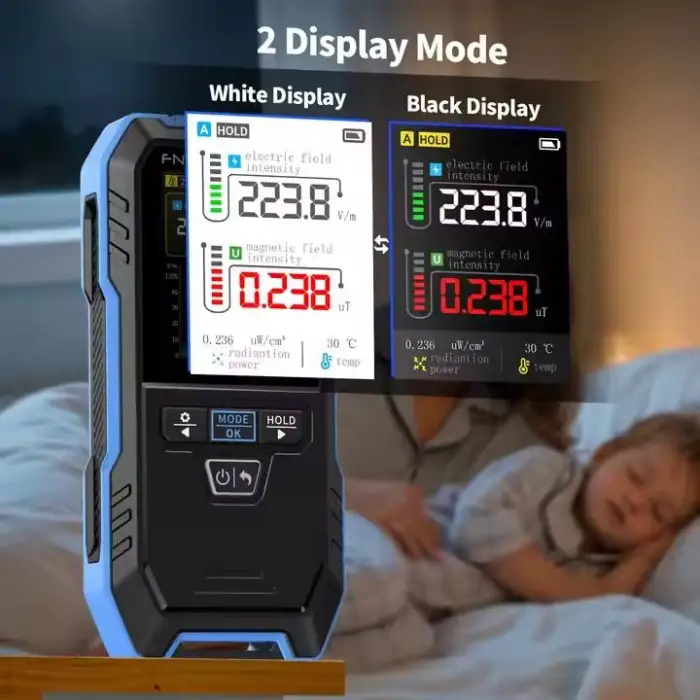 FNIRSI ERD-10 4-IN-1 Electromagnetic Radiation Detector Electric Magnetic Field Strength RF Power Temperature Testing Equipment