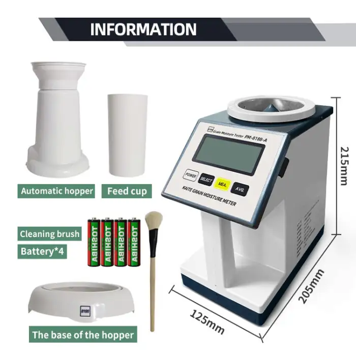 PM-8188-A Grain Moisture Meter Moisture Analyzer for Mung Bean Sorghum Rapeseed Peanut-