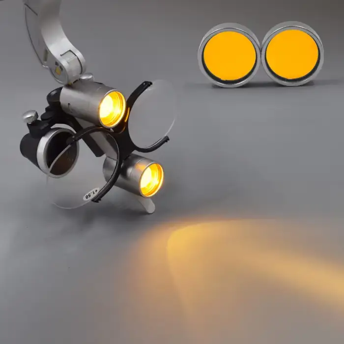 Adjustable 5W LED Dentist Headband with Binocular Loupes Full Set Dental Microscope for Surgery Magnifying Glass Clear Vision