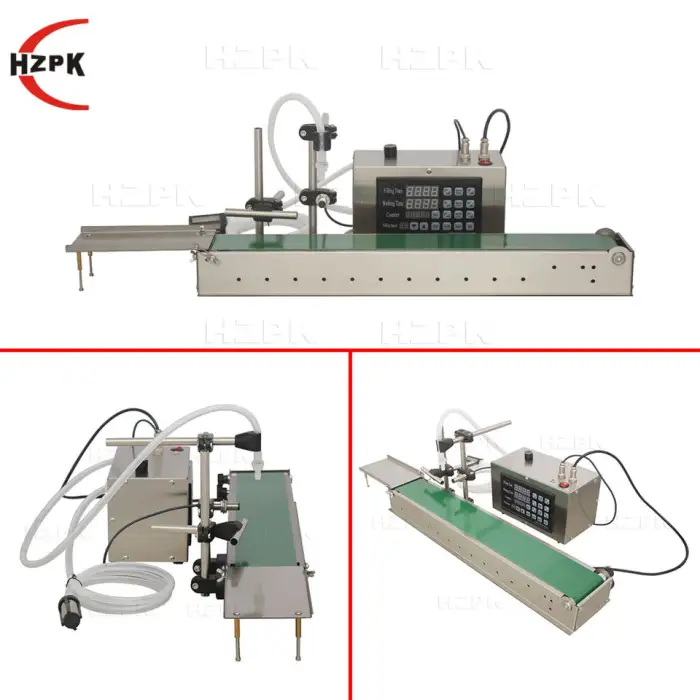 HZPK LSX-6000 Semi Automatic Small Digital Control Lotion Cosmetics Perfume Juice Win Drinks Water Liquid Bottle Filling Machine