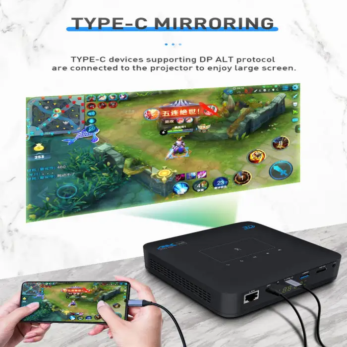 P15 Mini Projectors DLP 300 Lumens 2G RAM 16G ROM 3D 4K 5G Wifi Android 9 Home Theater Projector