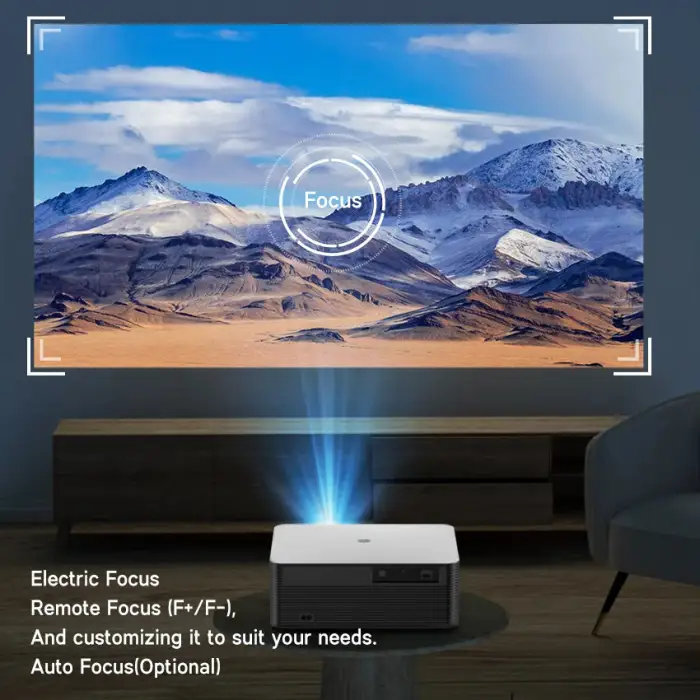 Rigal P6 Bulk Modern Video Home Theatre Projector Auto Focus 4K Video 5G Wifi Support Led Projector Smart for Mobile Phone