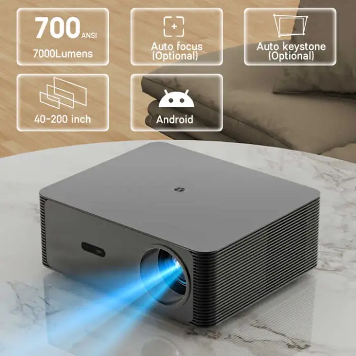 Rigal P6 Bulk Modern Video Home Theatre Projector Auto Focus 4K Video 5G Wifi Support Led Projector Smart for Mobile Phone