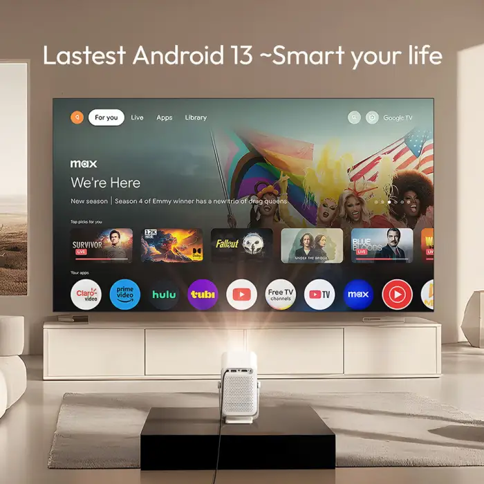BYINTEK A15 Quality Small Projector 1280*720 Mini Home Projector Under $60 Android 13 Smart Projector With Stand