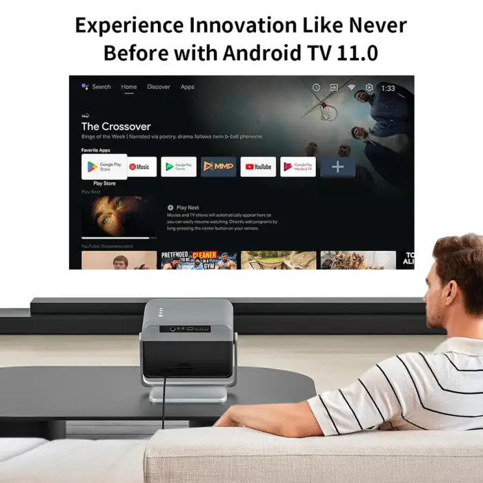 H10 Projector Portable 1080P 500 ANSI Lumens 4K Home Cinema Smart Home Theatre Android 11 Projector