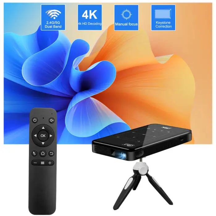 P09-II Mini Video 3D Pocket Projector DLP 4K Projector Portable Android Mini Smart Projector for Home Theater