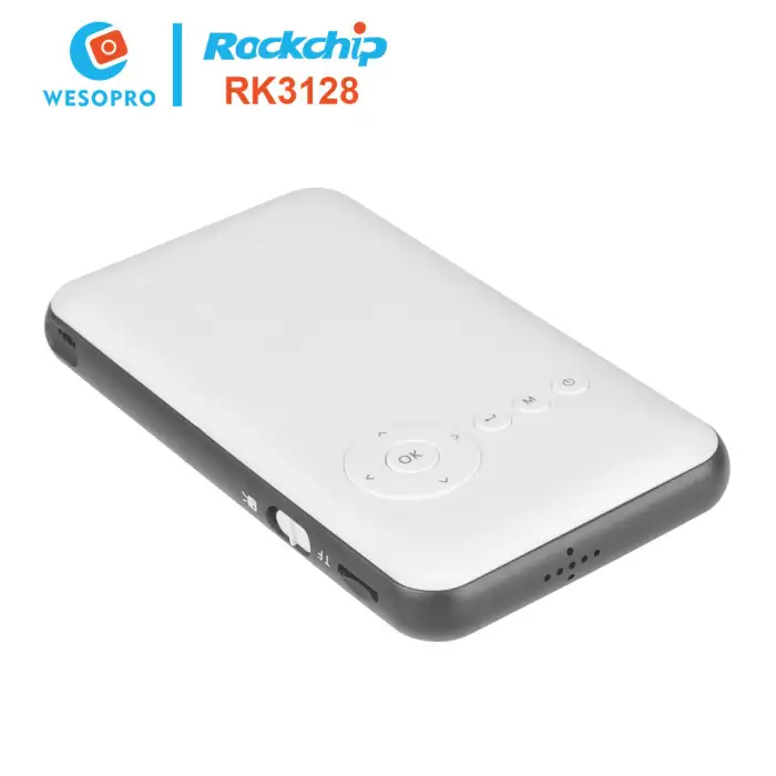 Built-in Battery Smart Mini Pocket Projector HD OEM Digital Projector M6 with Rockchip RK3128 Quad Core Processor 1GB/8GB