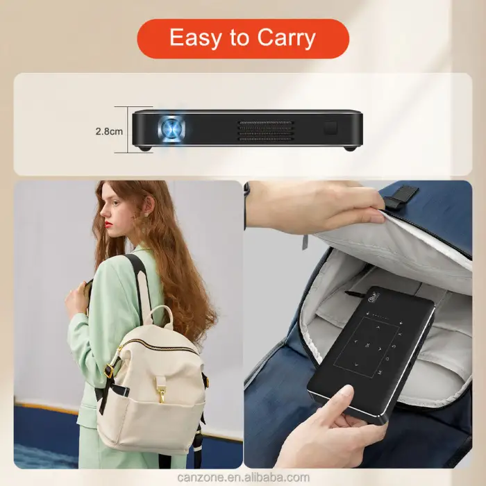 P10II Portable Android 9 DLP Smart Mini Projector with WiFi Touchscreen 3D 2G RAM 16GB ROM LED Lamp