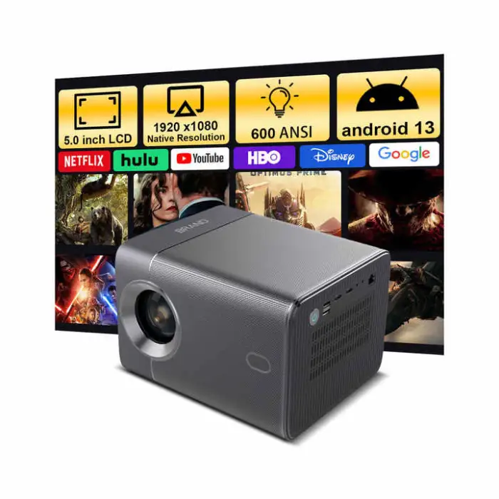 A6 High Lumens 5.0inch Lcd Projector Support netflix 1080p Full hd Support 4k Video for Outdoor Projector with Auto Focus