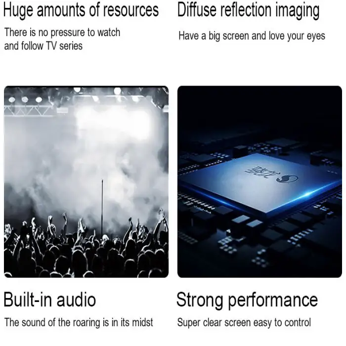 A6 High Lumens 5.0inch Lcd Projector Support netflix 1080p Full hd Support 4k Video for Outdoor Projector with Auto Focus