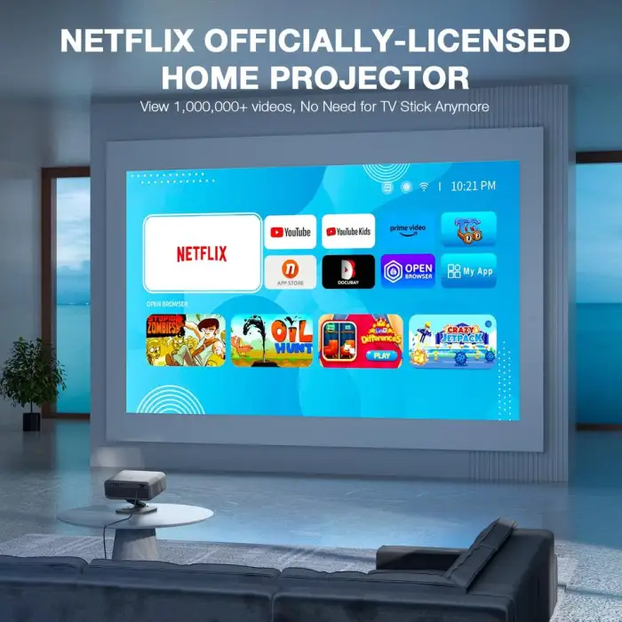 2025 Projectors 1000 Ansi Lumens Daytime Light on Projectors Smart Android FHD 4K 1080P Home Theater Projector