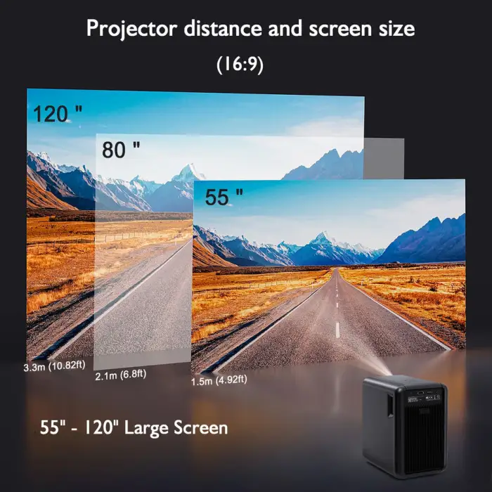 CRE CR36 Android Smart Video 4K Projectors with Bluetooth Wi-Fi Home Cinema Projector Portable for Home Entertainment