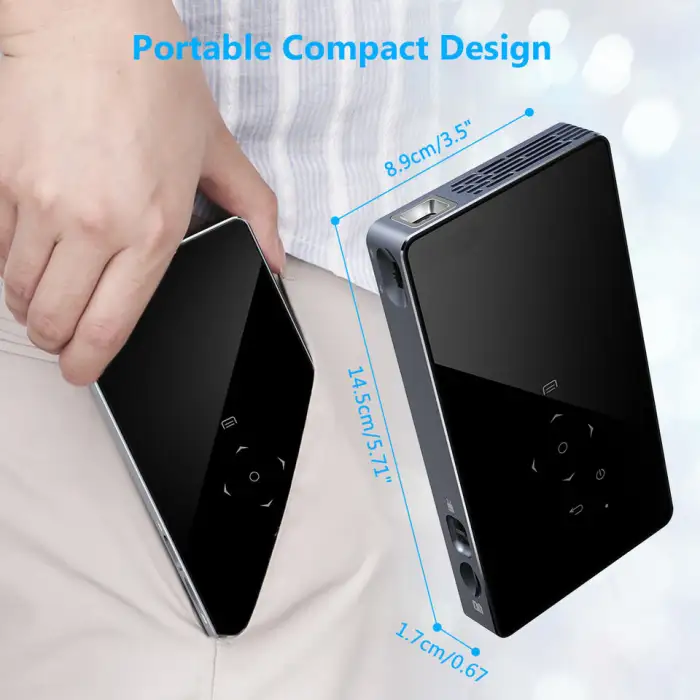 P8I Mini HD Input Projector 1080P Smart Android Wifi BT Mobile Phone Projector for Home Theater/Outdoor/Meet Using