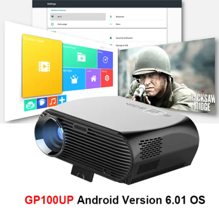1080P Full HD GP100UP Android 6.0.1 Projector WIFI BT Projector 3500 Lumens LED TV Beamer