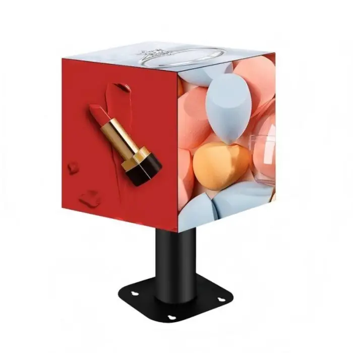 Indoor/Outdoor 2.5mm Pixel Pitch 64x64 Full Color LED Magic Cube Display with 4-Side and Irregular-Shaped Design