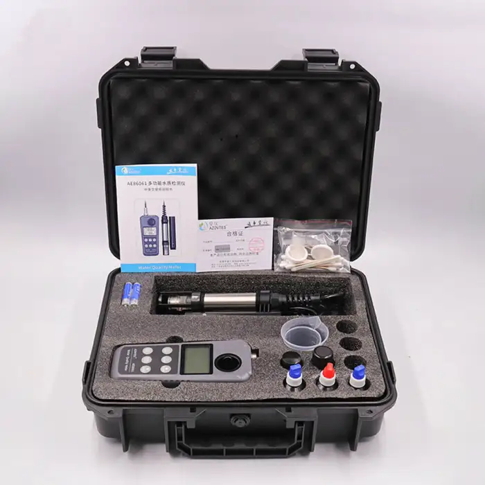 Water Quality Tester Meter Detector AE86061 Dissolved Oxygen Temperature PH Nitrite Ammonia Nitrogen Measure Analyzer