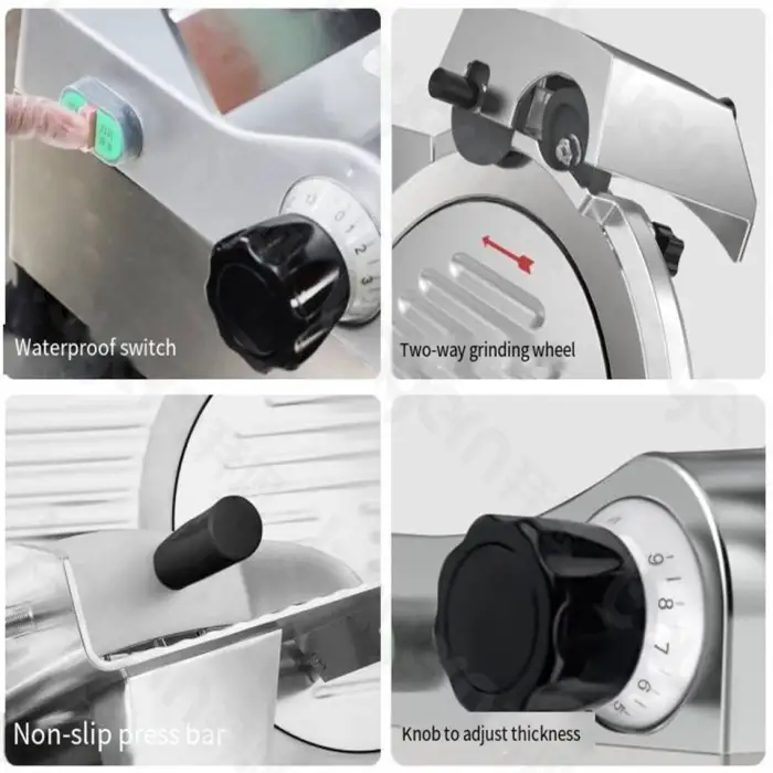 Semi Automatic Aluminum Meat Vegetable Cutting Cutter Machine Potato Bacon Cheese Cucumber Sausage Meat Slicer for Home Kitchen