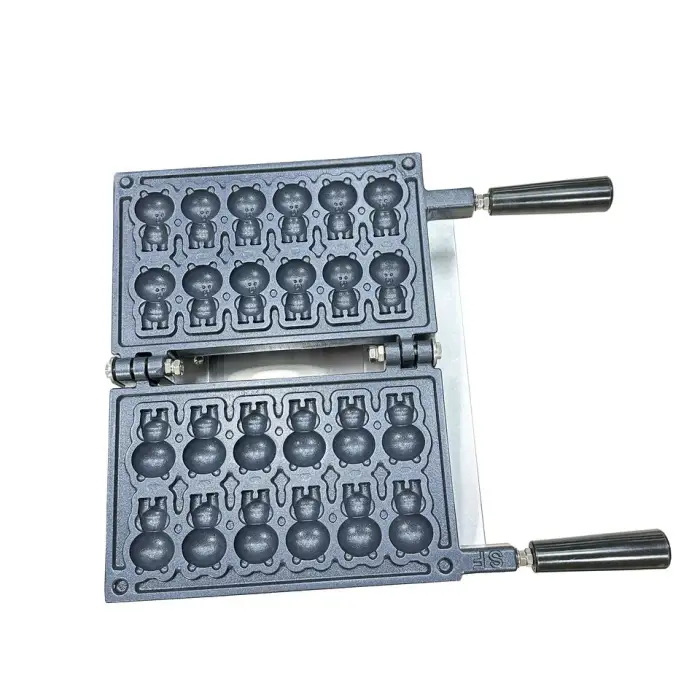 Industrial Waffleras Bear Pancake Machine Pancake Bear Shape Mini Waffle Food Making Machinery for Small Business