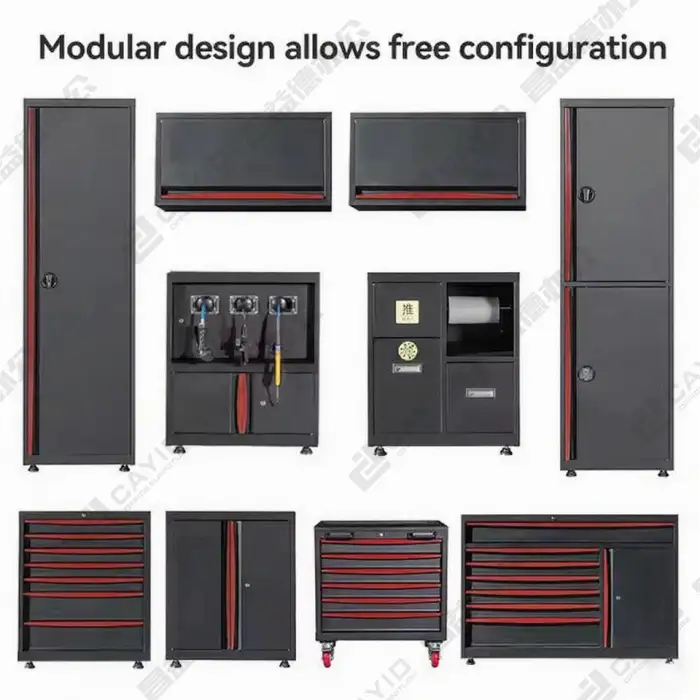 Garage Storage Combination Tool Cabinets Heavy Duty Workshop Metal WorkBench Tool Bench Workstation Stainless Steel Tabletop