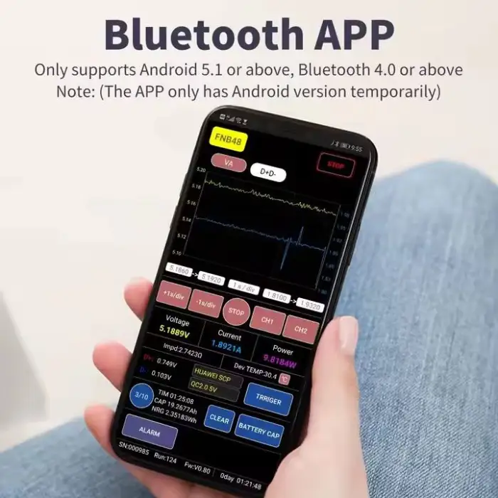 FNB48S USB Tester Voltage Current Meter for QC4+ PD3.0/2.0 PPS Trigger - Professional PD Voltage Current Testing Device