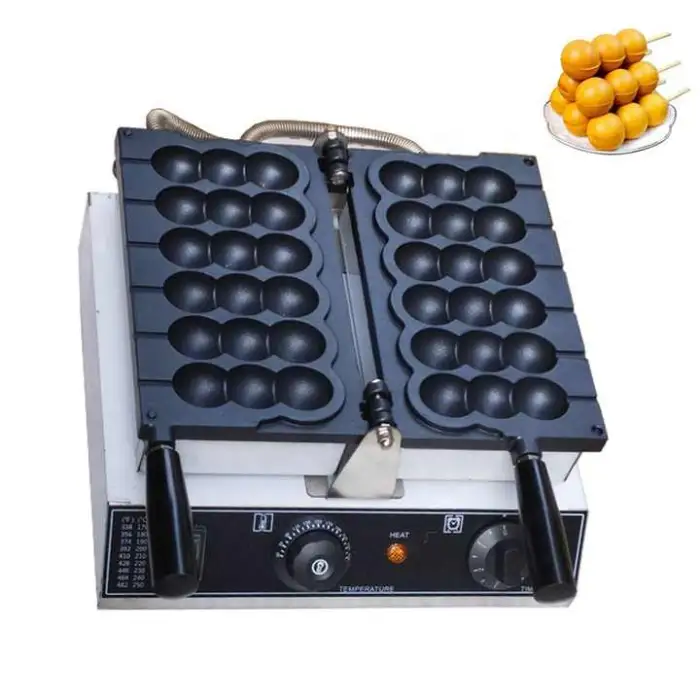 Street Food Baking Equipment Commercial Takoyaki Waffle Maker Skewer Waffle Making Machine for Small Business Ideas