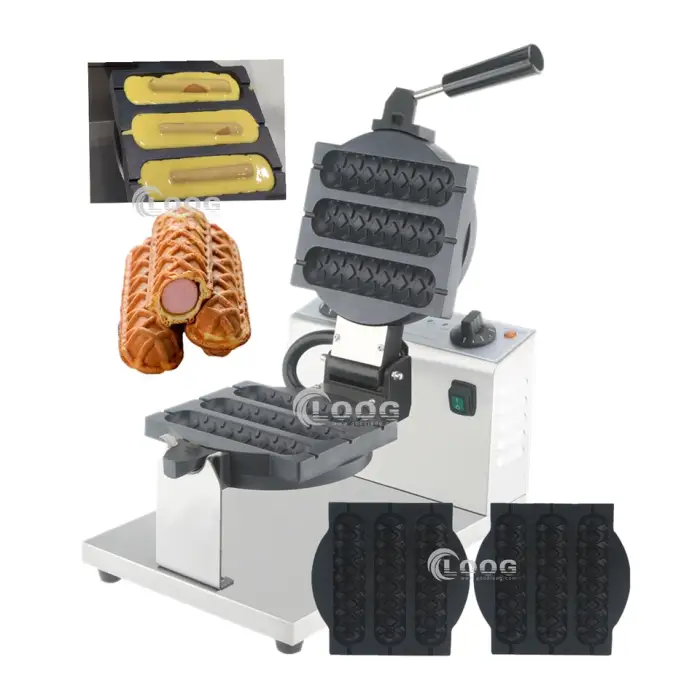 Nonstick Changeable Plate Electric Hotdog Waffle on a Stick Machine 110V 220V Commercial Dog Waffle Maker for Small Business