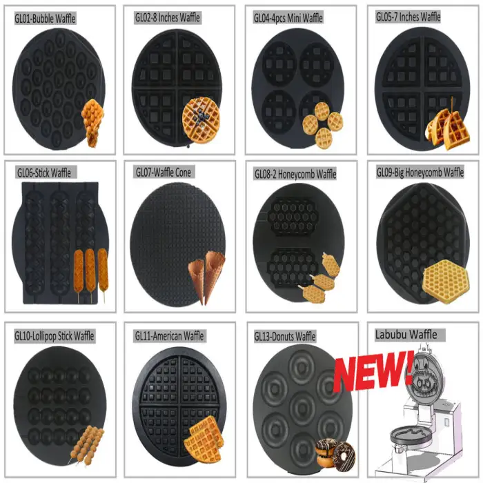 Nonstick Changeable Plate Electric Hotdog Waffle on a Stick Machine 110V 220V Commercial Dog Waffle Maker for Small Business