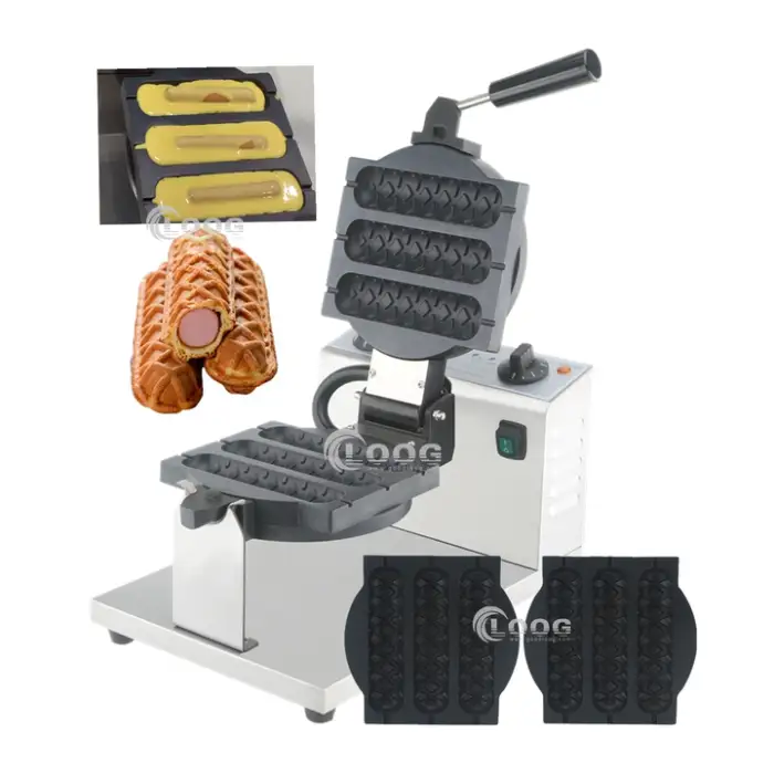 Nonstick Changeable Plate Electric Hotdog Waffle on a Stick Machine 110V 220V Commercial Dog Waffle Maker for Small Business