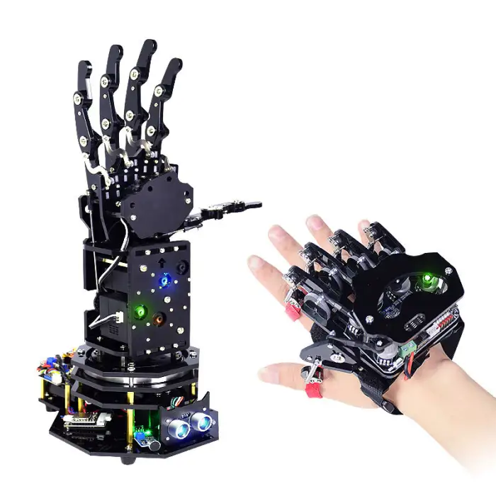 DIY Educational Teaching Display Kit Somatosensory Bionic Robot Hand and Mini Robot Arm Packaged Sets