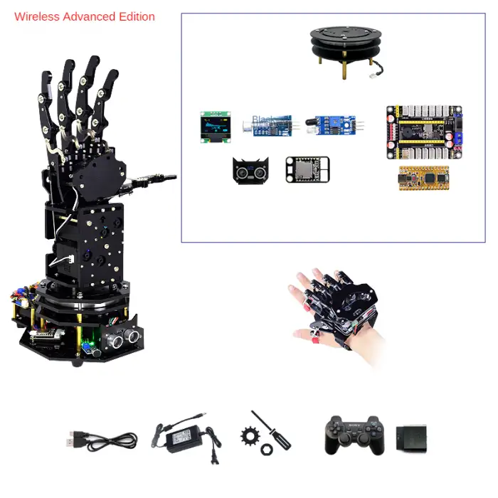 DIY Educational Teaching Display Kit Somatosensory Bionic Robot Hand and Mini Robot Arm Packaged Sets