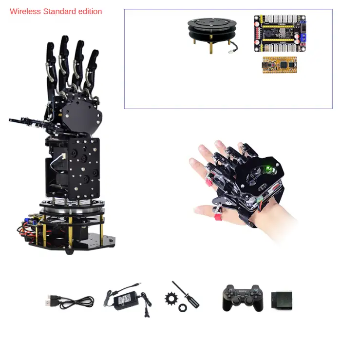 DIY Educational Teaching Display Kit Somatosensory Bionic Robot Hand and Mini Robot Arm Packaged Sets