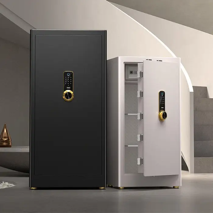 AIFEIBAO High-End Anti-Theft Office Safe Small All-Steel Invisible Smart Safe Box Fingerprint Password 45CM High for Home