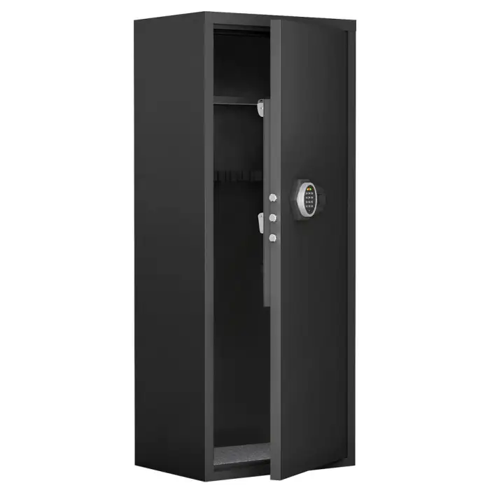 Large Steel Firearm Safe with Fingerprint Electronic Password & Key Lock-Fire-Resistant Anti-Theft Durable