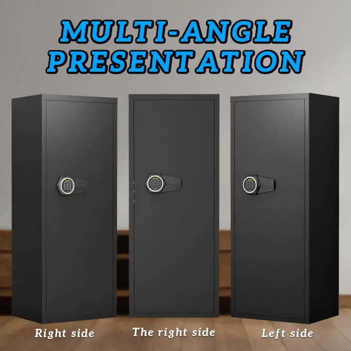 Large Steel Firearm Safe with Fingerprint Electronic Password & Key Lock-Fire-Resistant Anti-Theft Durable