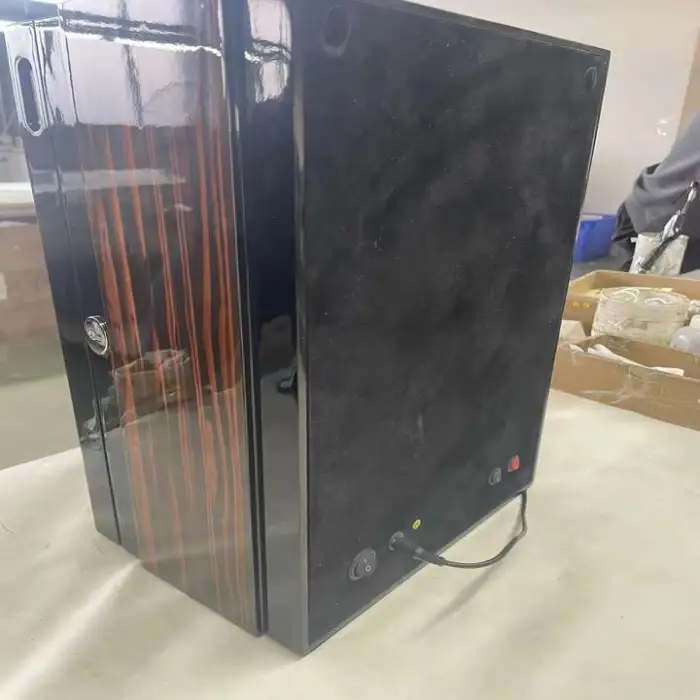 Luxury Automatic Watch Winder Safe Wood Leather Watch Winder Box 6 Slots with Touch Screen Colorful LED