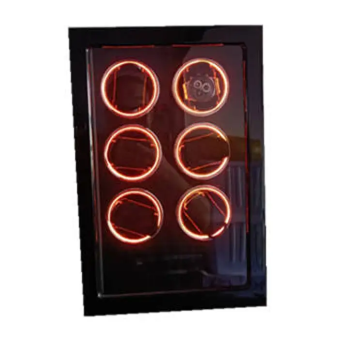 Luxury Automatic Watch Winder Safe Wood Leather Watch Winder Box 6 Slots with Touch Screen Colorful LED