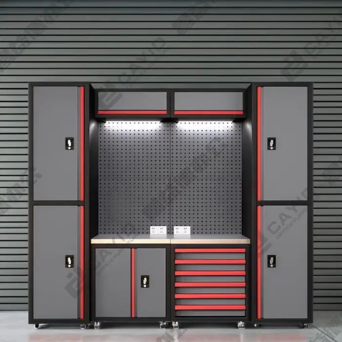 Garage Storage Combination Tool Cabinets Heavy Duty Workshop Metal WorkBench Tool Bench Garage Workstation Cabinet