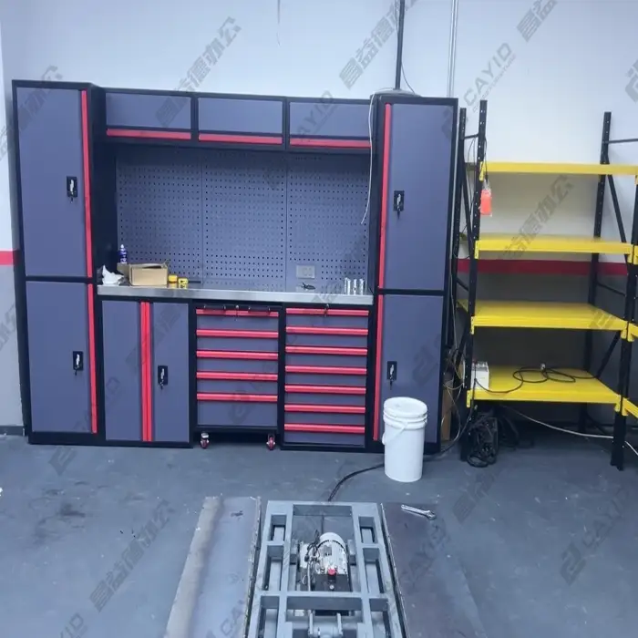 Garage Storage Combination Tool Cabinets Heavy Duty Workshop Metal WorkBench Tool Bench Garage Workstation Cabinet